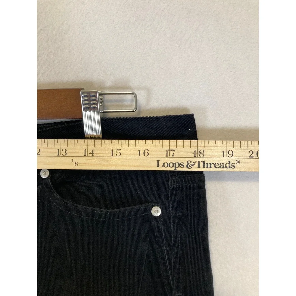 Classic‎ Dark Academia J. Jill Womens 12 Black Fine Wale Corduroy Straight Pants